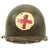 Original U.S. WWII Medic 1944 McCord Front Seam Swivel Bale M1 Helmet with Firestone Liner Original Items