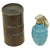 Original U.S. WWII M21 Practice MkII Pineapple Fragmentation Grenade with M10A3 Fuze in M.41A1 Canister Original Items