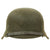 Original German WWII M42 Service Worn Single Decal Army Heer Helmet with Replica Chinstrap - EF66 Original Items