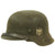 Original German WWII M42 Service Worn Single Decal Army Heer Helmet with Replica Chinstrap - EF66 Original Items