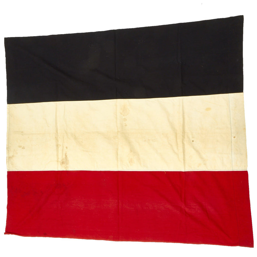 Original Imperial German WWI or Pre-WWII Tri-Color National Banner Flag - 46" x 52" Original Items