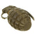 Original U.S. WWII Inert MkII Pineapple Fragmentation Grenade with Yellow Ring in M41 Canister Original Items