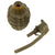 Original U.S. WWII Inert MkII Pineapple Fragmentation Grenade with Yellow Ring in M41 Canister Original Items