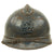 Original French WWI Model 1915 Adrian Helmet in Horizon Blue with Replica Badge Original Items