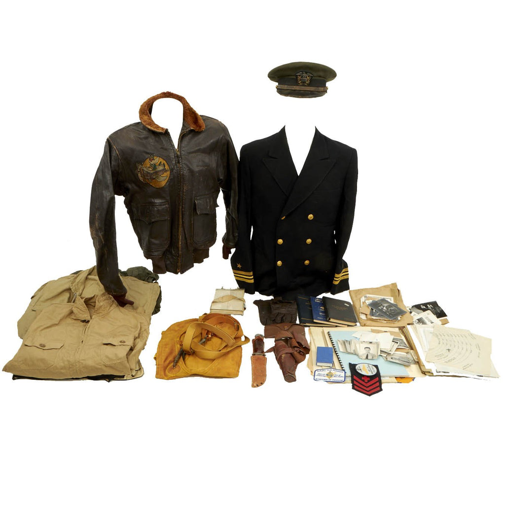 Original U.S WWII Korean War Navy Pilot Grouping Attributed to Lt. Commander Harry Maier - Distinguished Flying Cross Recipient Original Items