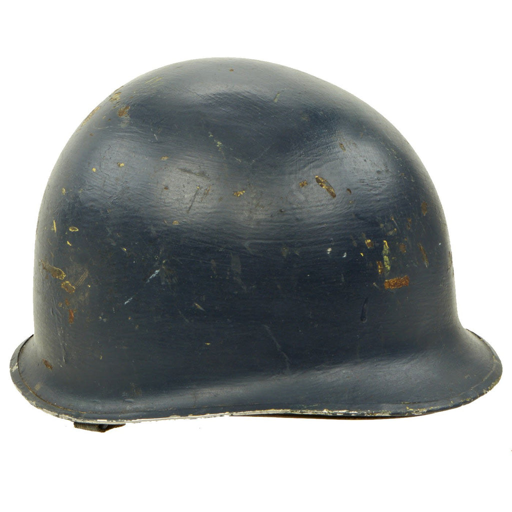 Original WWII U.S. Navy McCord Front Seam Fixed Bale M1 Helmet with Firestone Liner Original Items