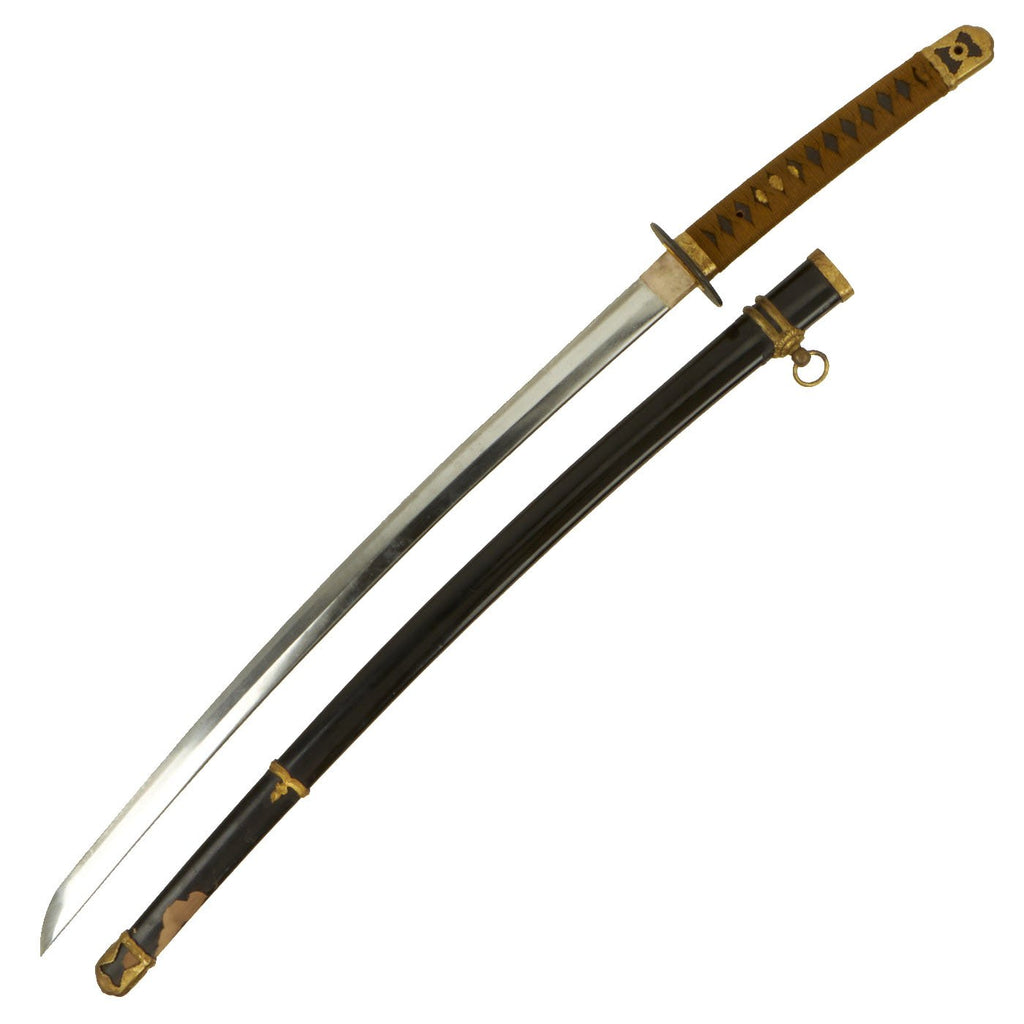 Original WWII Japanese Navy Officer P1937 Kai-Gunto Katana Sword with Scabbard - Matched Number 47 Original Items