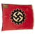 Original German WWII German DAF Labor Front 48" x 55" Fringed Flag with Dillingen 2 Town Marking Original Items