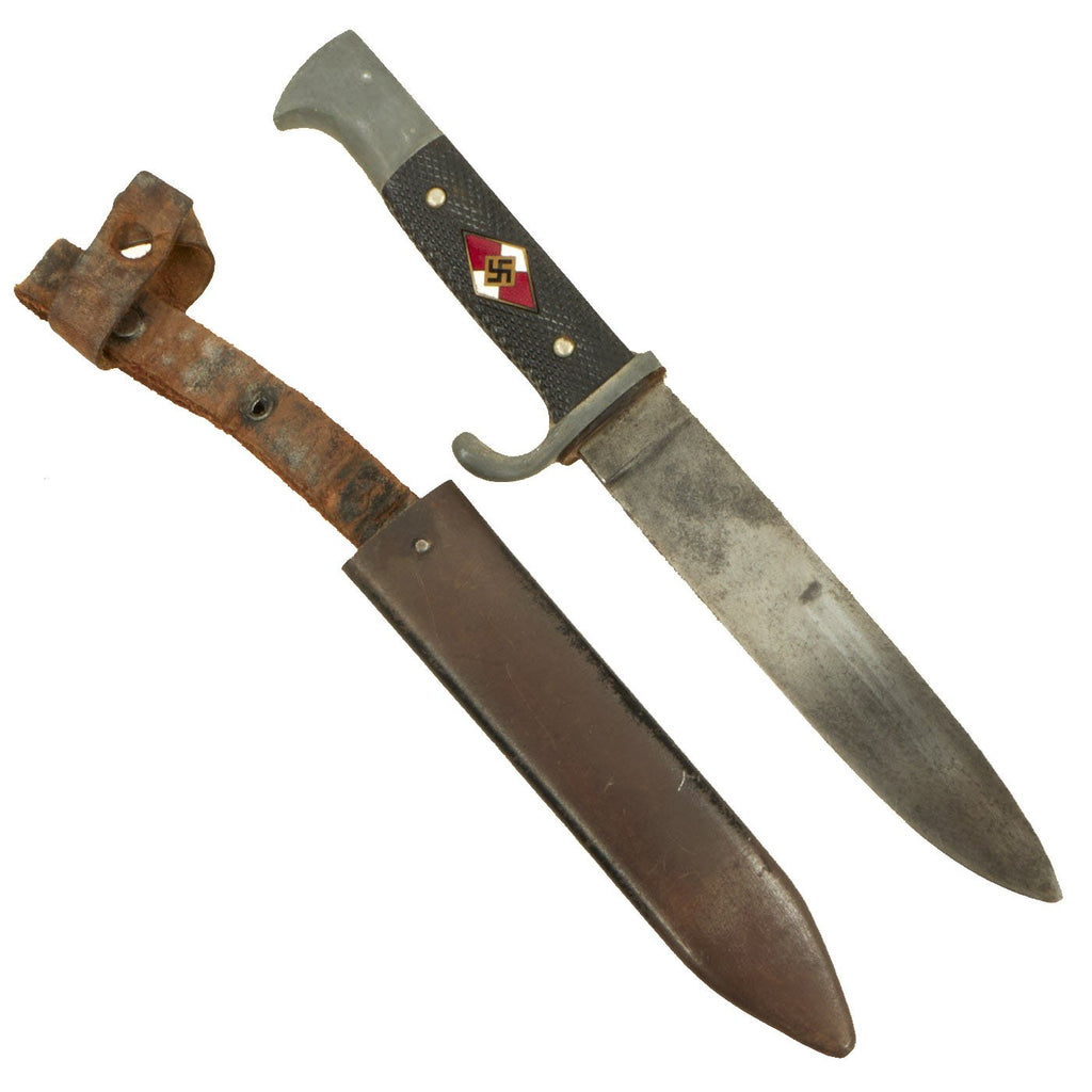 Original German WWII HJ Knife with Scabbard by Karl Robert Kaldenbach of Solingen-Gräfrath - RZM M7/72 Original Items