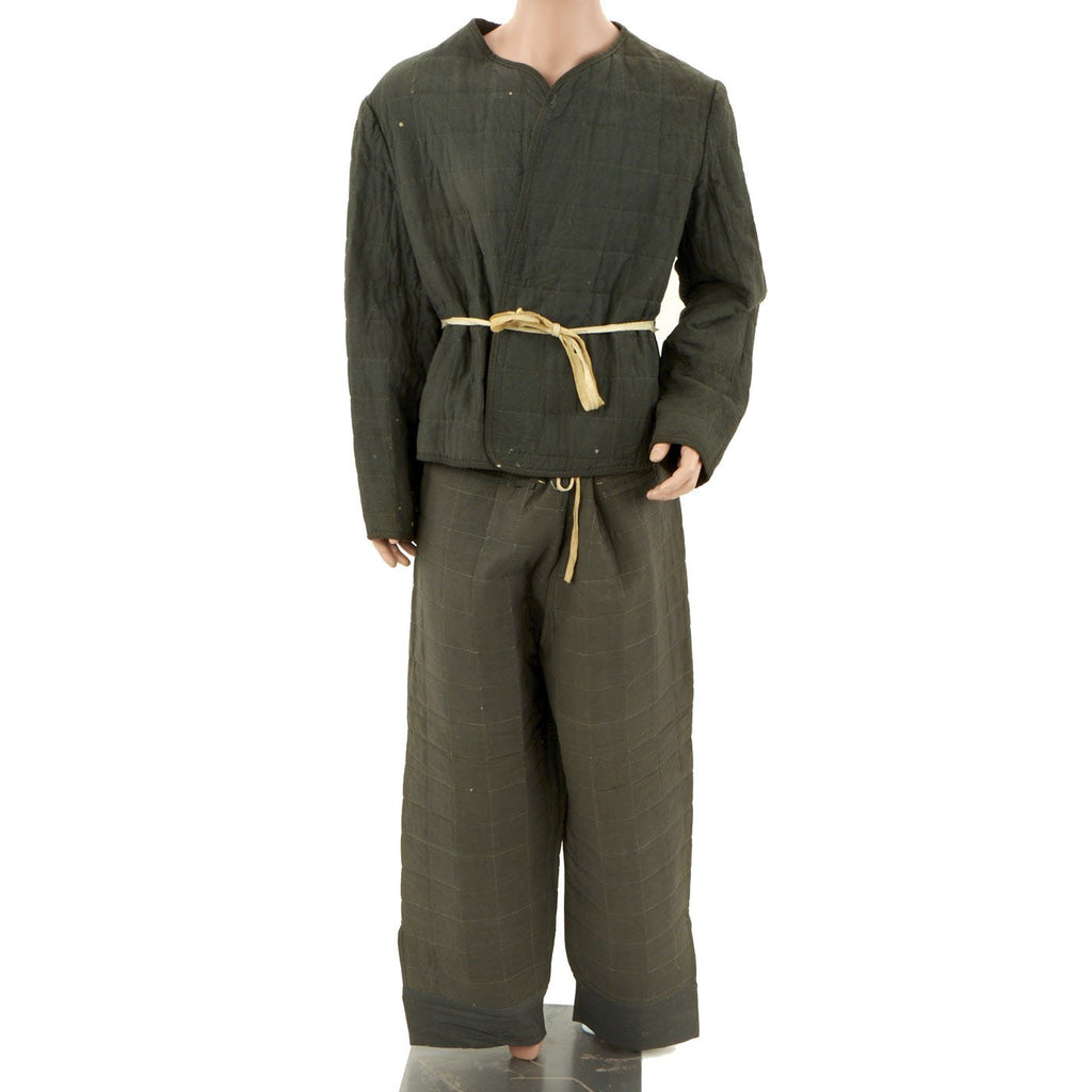 Original German WWII Grey Insulated Quilted Winter Jacket and Trouser Set - RBNr Marked Original Items