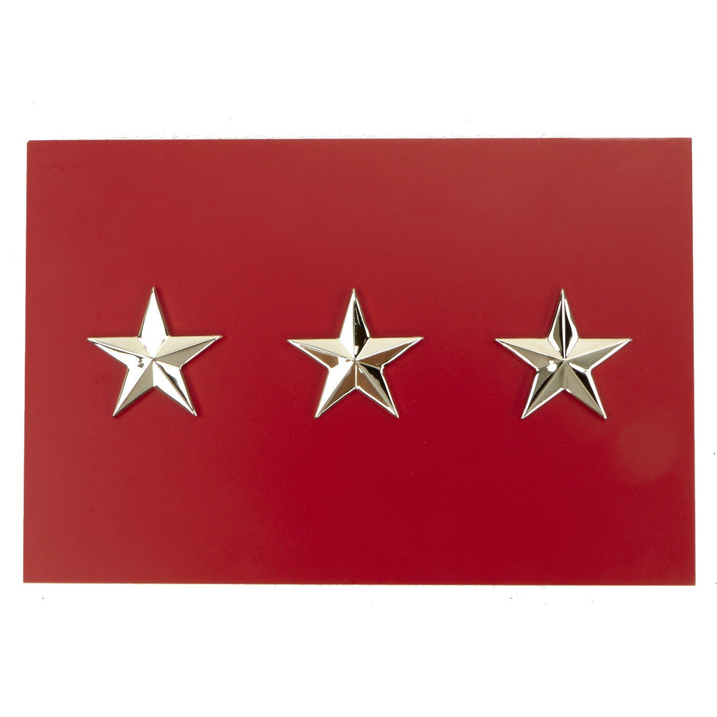 Original U.S. Army Korea / Vietnam Era Three Star General Military Vehicle Identification Placard - Unissued Original Items