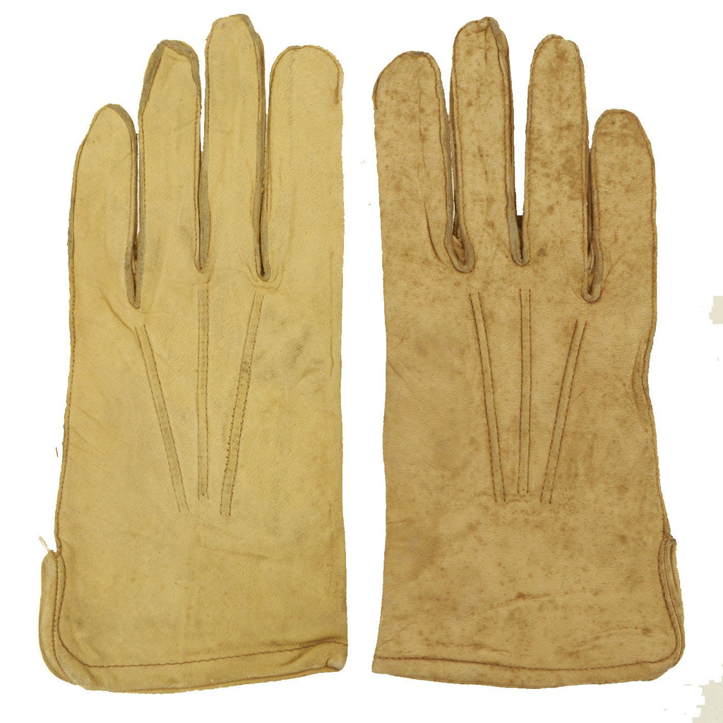 Original U.S. WWII Airborne Paratrooper Size Medium Leather Gloves Original Items