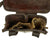 Original Japanese WWII 1939 dated Leather Arisaka Ammunition Pouch with Personalized Fabric Pieces Original Items