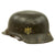 Original German WWII Extra Large M40 Single Decal Army Heer Helmet with 60cm Liner & Chinstrap - hkp68 Original Items
