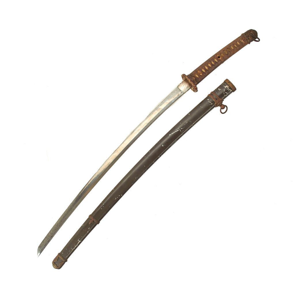 Original WWII Japanese Army Officer Type 98 Shin-Gunto Katana by SUKESADA with Aluminum Scabbard - 500 Year old Blade Original Items