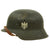 Original German WWII M42 Single Decal Army Heer Helmet with 57cm Liner & Chinstrap - stamped NS64 Original Items