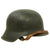 Original German WWII M42 Single Decal Army Heer Helmet with 57cm Liner & Chinstrap - stamped NS64 Original Items