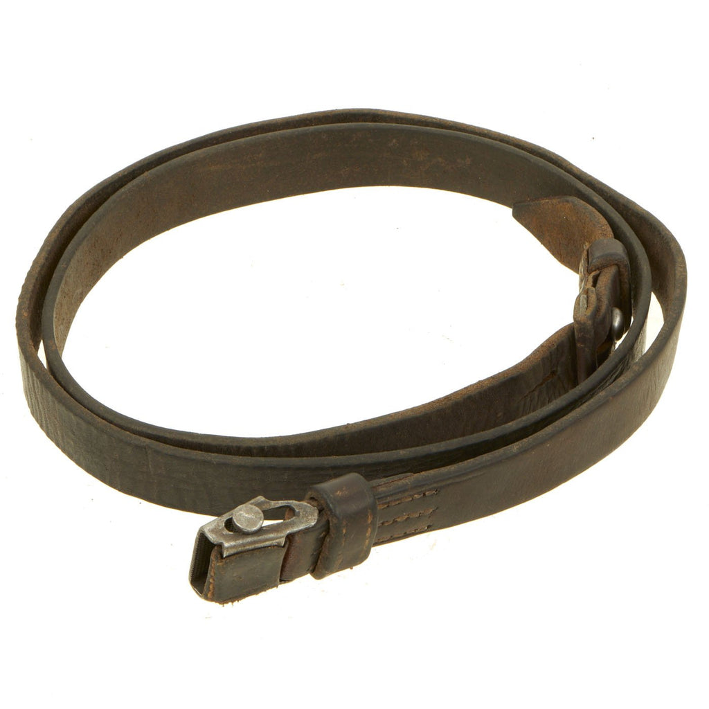 Original German WWII Karabiner 98 kurz K98k Leather Sling with D&C Buckle, Keeper & Frog - Kar98k Original Items