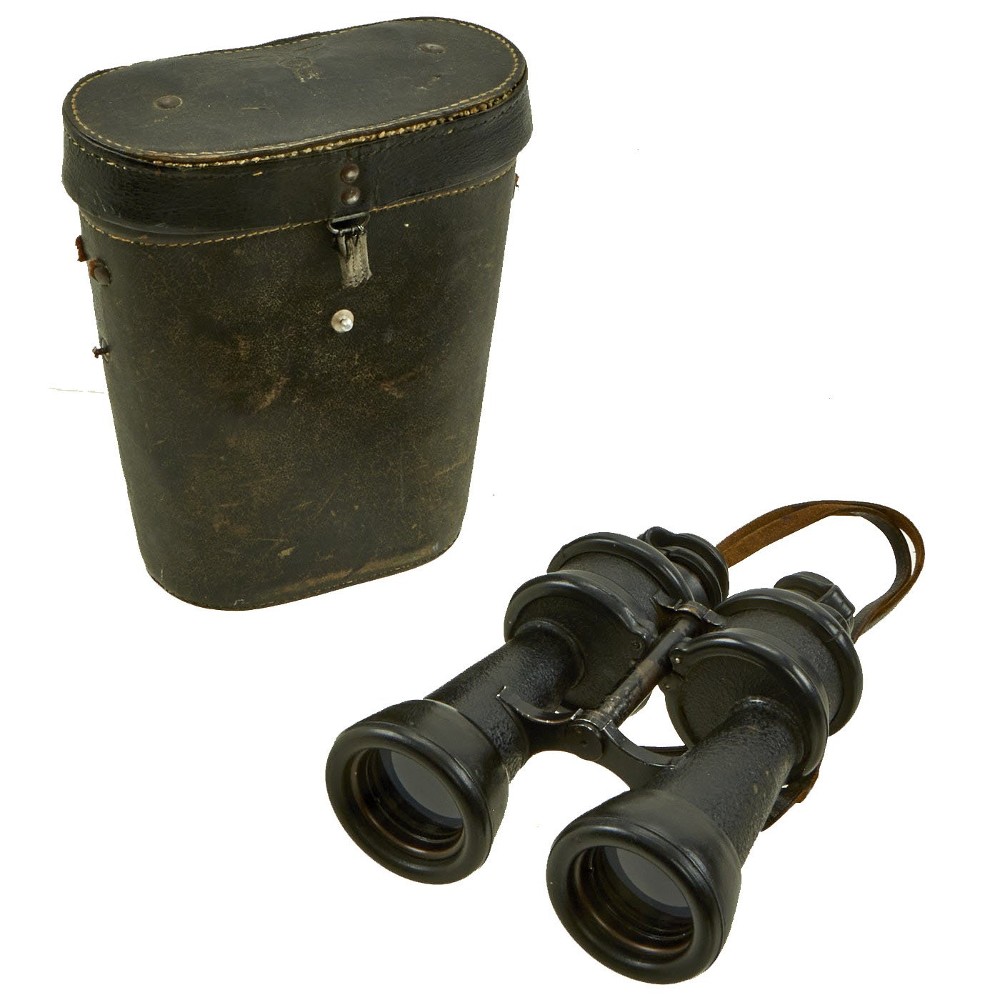 Original German WWII Kriegsmarine Navy U-Boat 7x50 Binoculars by Ernst  Leitz with Rubber Fittings in 1944 Dated Case