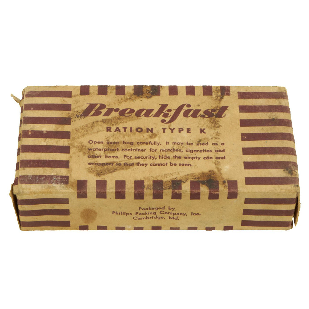 Original U.S. WWII K-Ration "Morale Series" Breakfast Meal Unit by Phillips Packing Company, Inc. Original Items