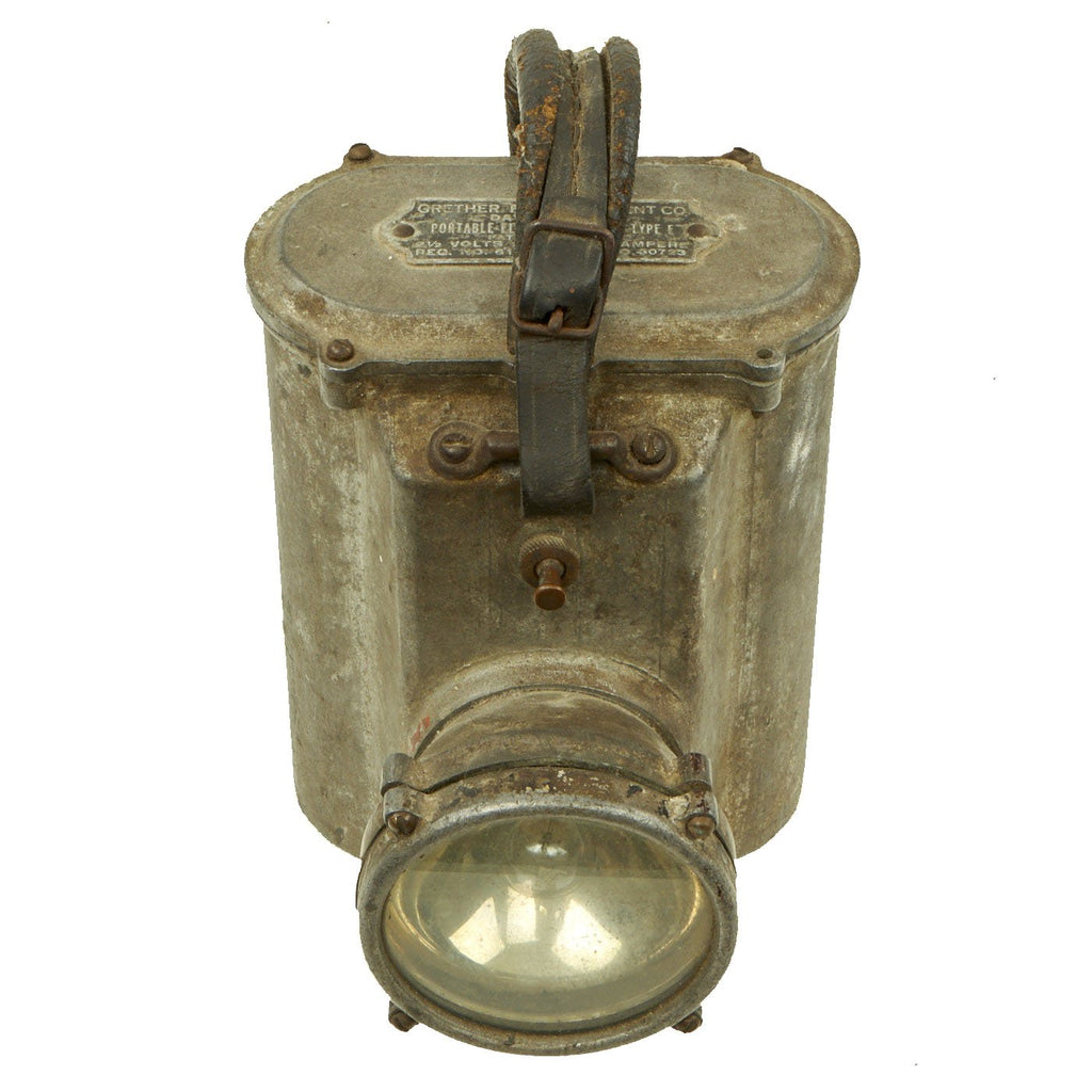 Original Pre-WWI Era U.S. Navy Shipboard Portable Battery Powered Lamp by Grether Fire Equipment Co. Original Items