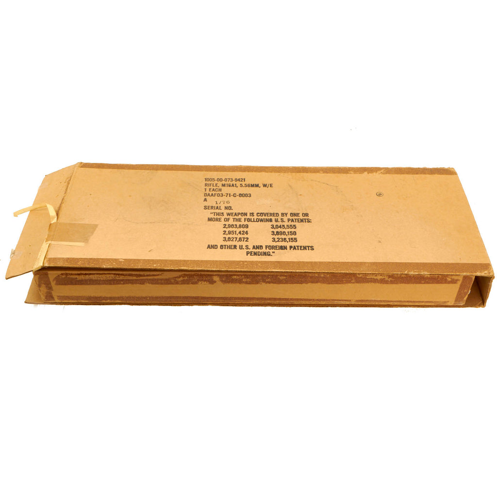 Original U.S. Vietnam War Era M-16A1 Rifle Shipping Box with Packaging Original Items