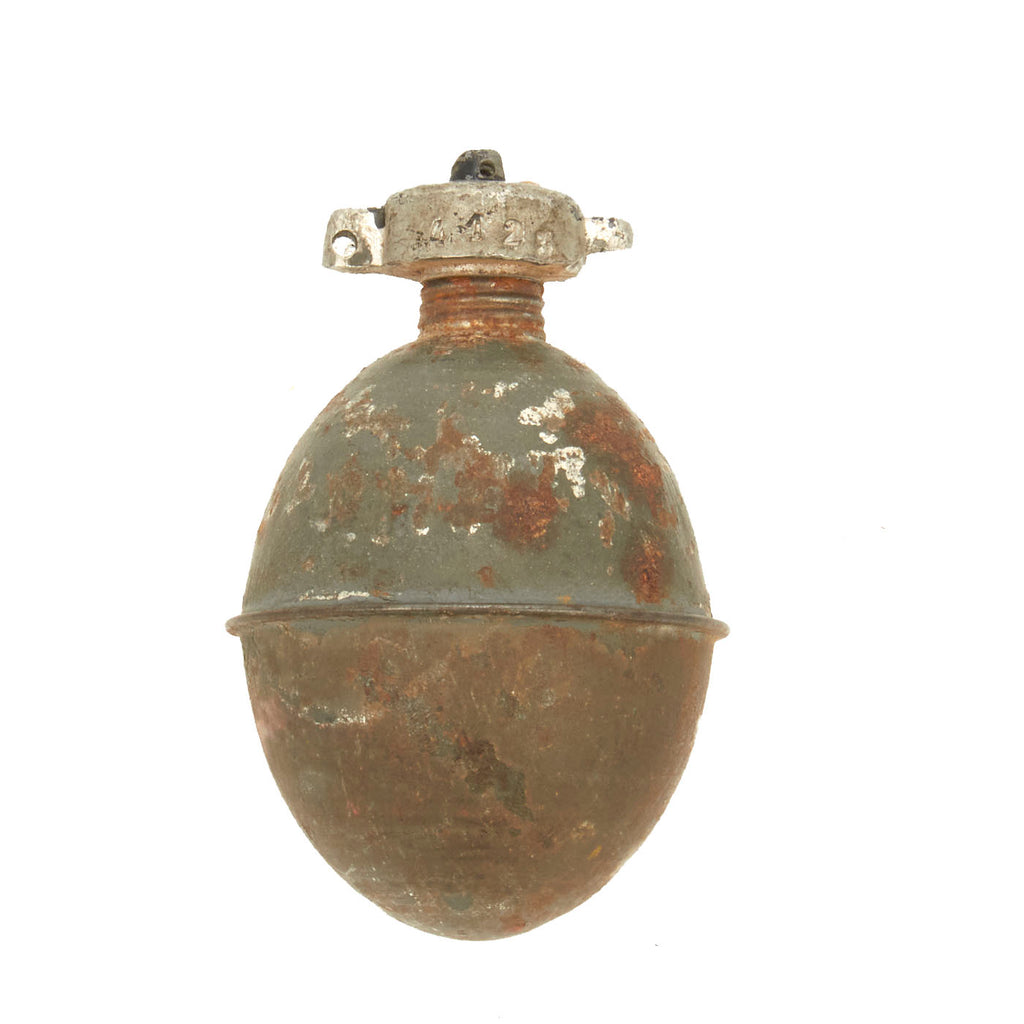 Original French WWI Model 1914 OF1 Egg Hand Grenade circa 1915 - 1917 - Inert Original Items