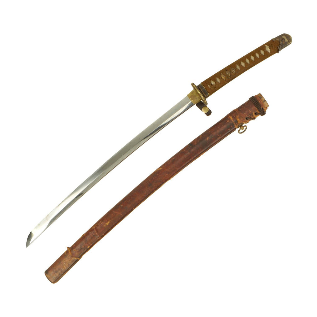 Original WWII Japanese Shin-Gunto Wakizashi Sword with 17th Century Handmade Blade by YOSHIMASA Original Items