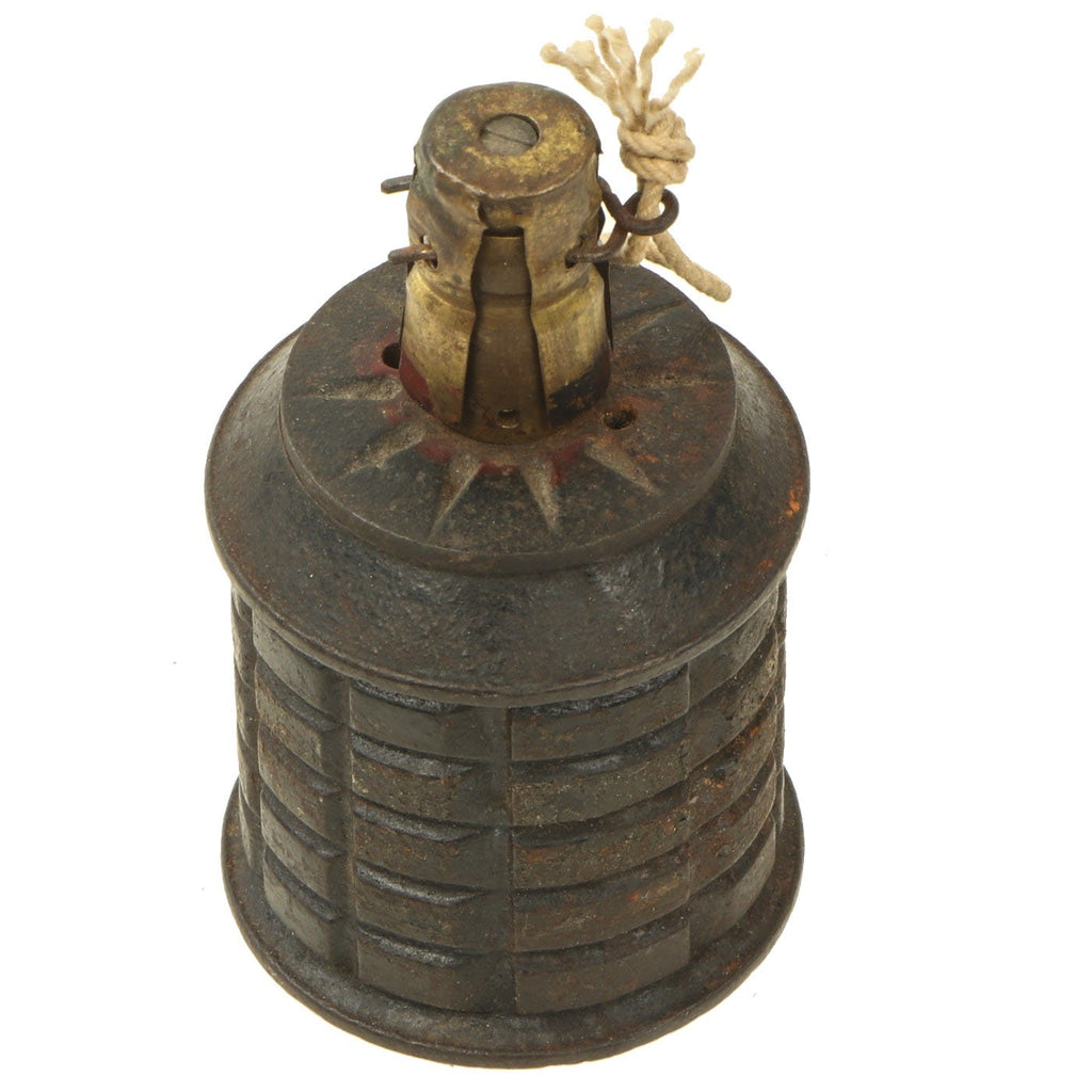 Original Japanese WWII Type 97 Inert Fragmentation Hand Grenade with Fuse dated 1941 Original Items