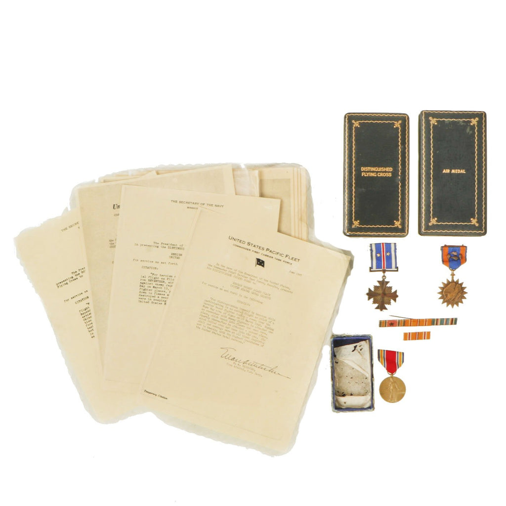 Original U.S. WWII Naval Pilot Three Time Distinguished Flying Cross and Eight Time Air Medal Recipient Original Items