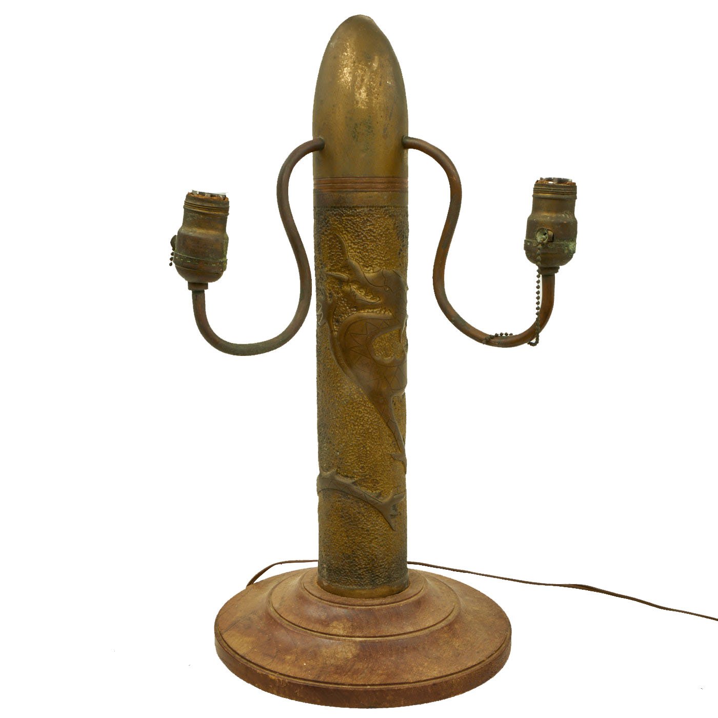 Original U.S. Pre-WWII China Marine Trench Art Artillery Shell