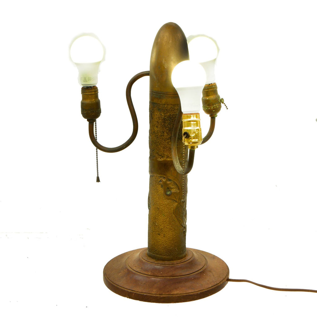 Original U.S. Pre-WWII China Marine Trench Art Artillery Shell Lamp Original Items