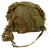 Original U.S. Late WWII M1 McCord Rear Seam Helmet with Int'l Molded Plastics Liner and Helmet Net Original Items