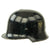 Original German WWII M34 Square Dip Aluminum Fire Police Protection Helmet with Double Decals - Feuerwehr Original Items