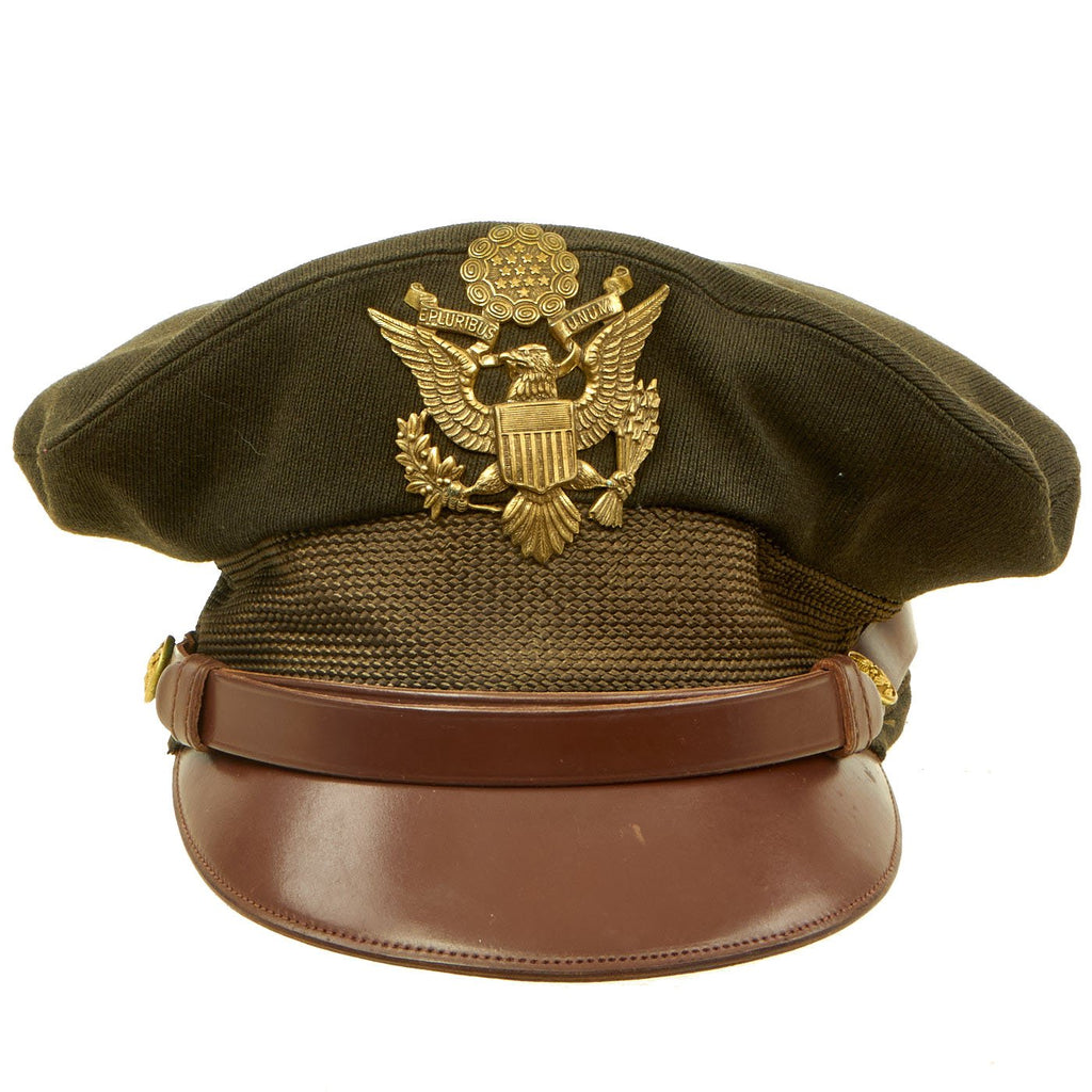 Original U.S. WWII Named USAAF Officer OD Green Crush Cap By Society Brand Headwear - Size 6 7/8 Original Items