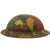 Original U.S. WWI M1917 93rd Infantry Division Camouflage Doughboy Helmet - The Red Hand Division Original Items