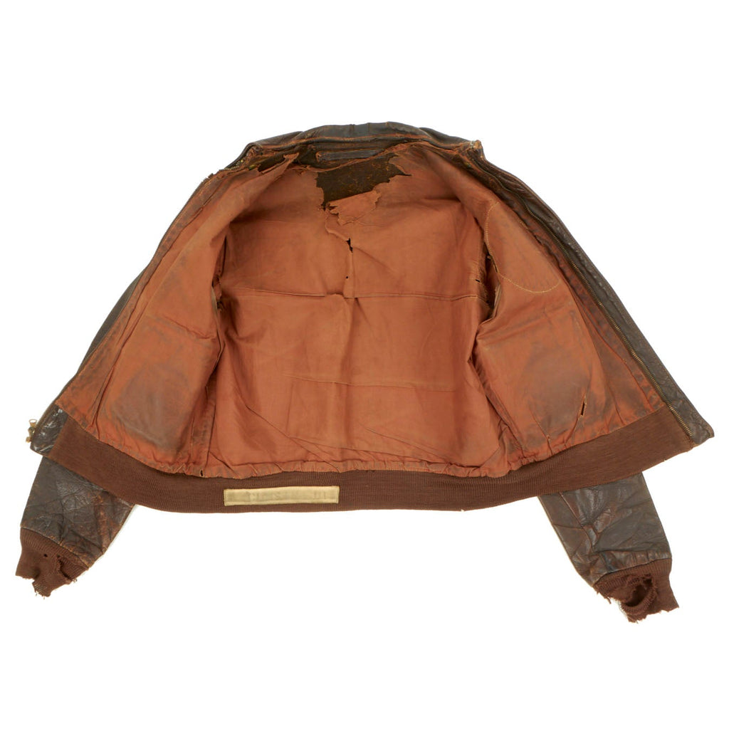 Original U S WWII Army Air Forces Type A2 Leather Flight Jacket With original-u-s-wwii-army-air-forces-type-a2-leather-flight-jacket-with