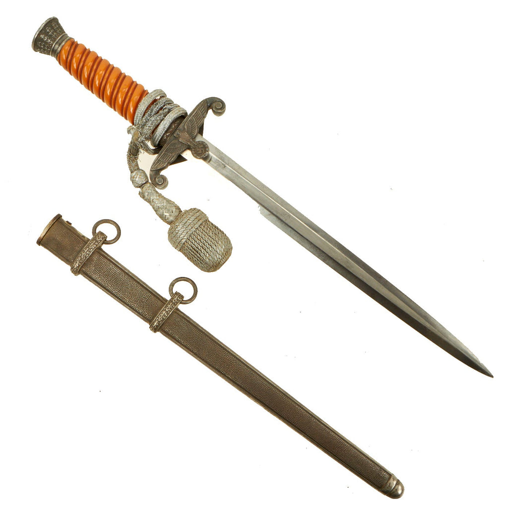 Original German WWII Army Heer Officer Dagger by Weyersberg Kirschbaum & Cie with Scabbard and Portepee Original Items