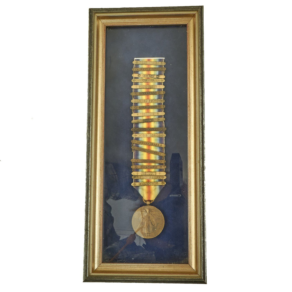 Original U.S. WWI Victory Medal with Nineteen Navy Service and Operational Clasps Original Items