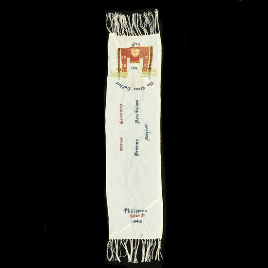Original U.S. WWII Company "A" 1637th Engineer Corps Commemorative Scarf - "The Globe Trotters" Original Items