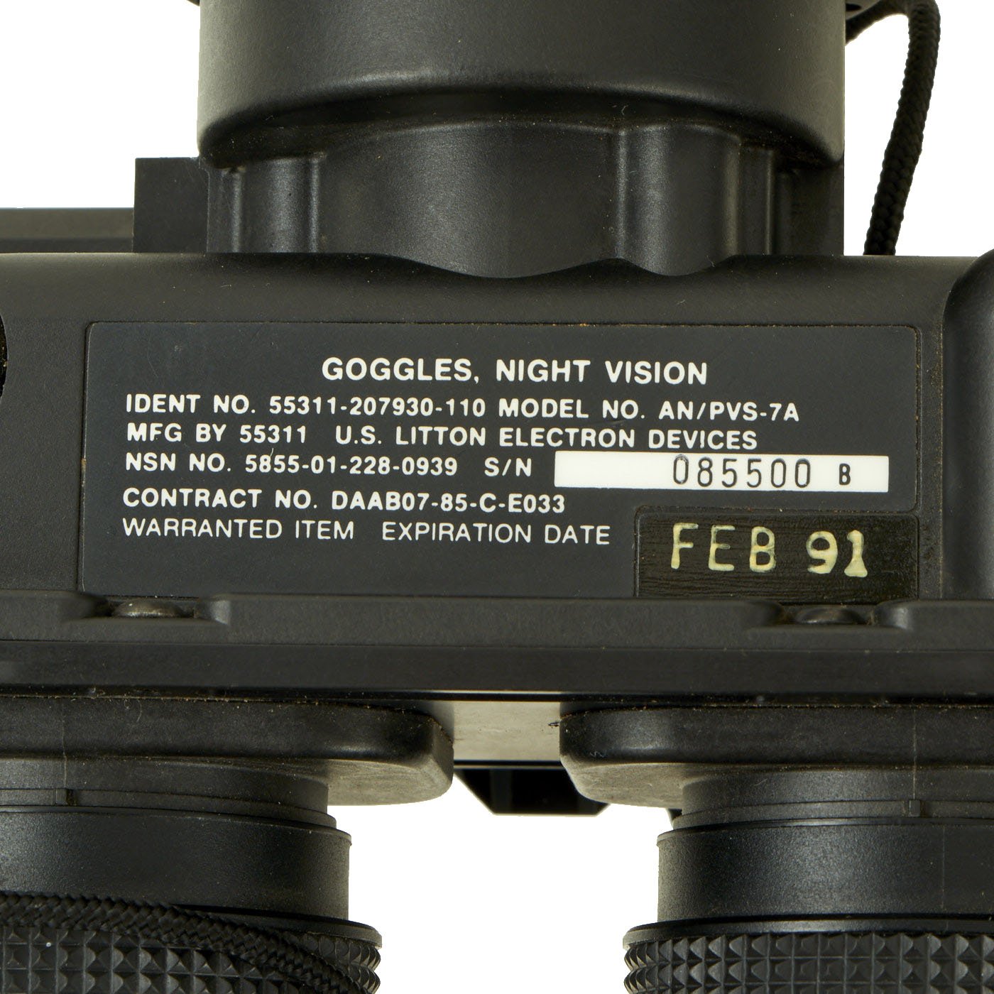 Original U.S. Gulf War 1991 Night Vision Goggles AN/PVS-7A by Litton E ...