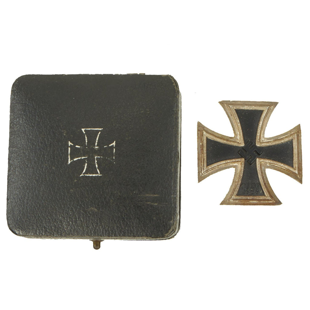 Original German WWII Cased Navy Kriegsmarine Brass Core Iron Cross First Class 1939 with Pinback - EKI Original Items