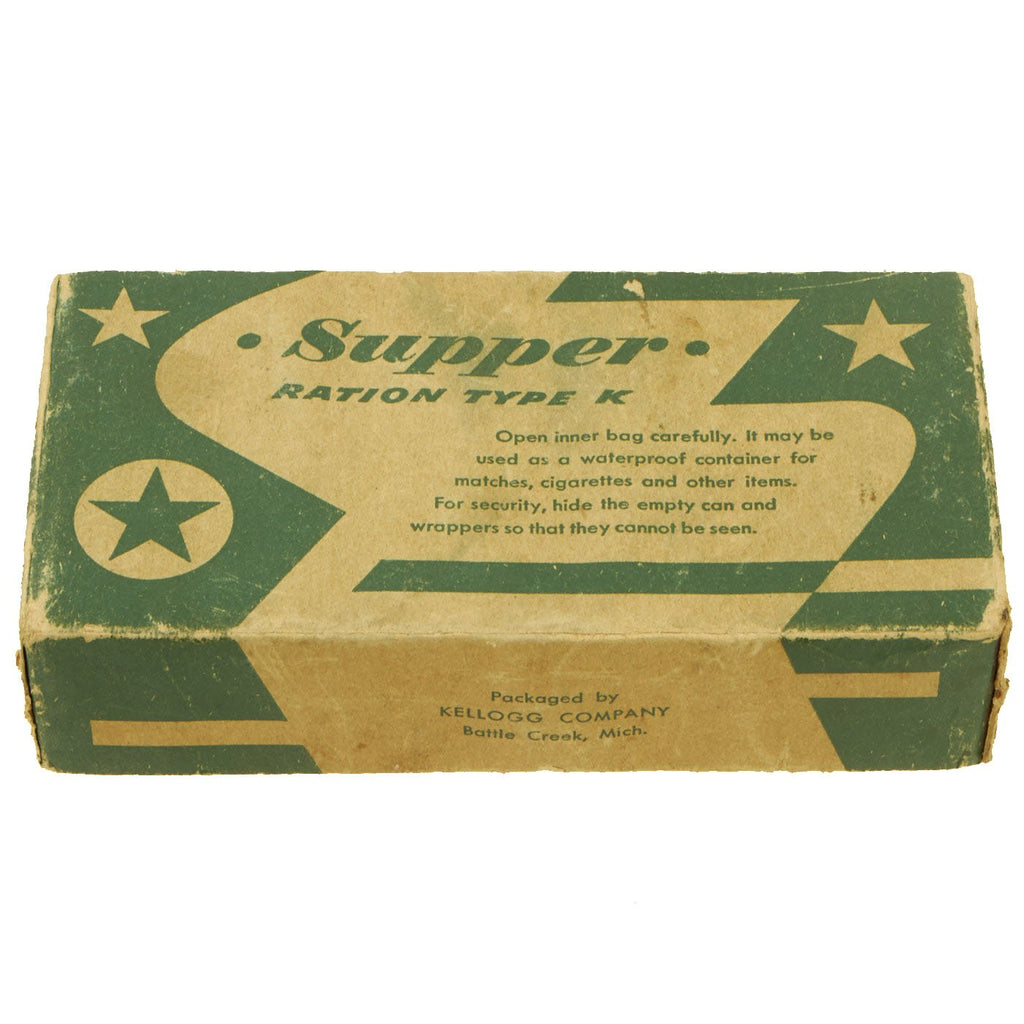 Original U.S. WWII K-Ration "Morale Series" Supper Meal Unit by Kellogg Company Original Items
