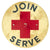 Original U.S. WWII Red Cross Join Serve Round Metal Sign - 24" Diameter Original Items