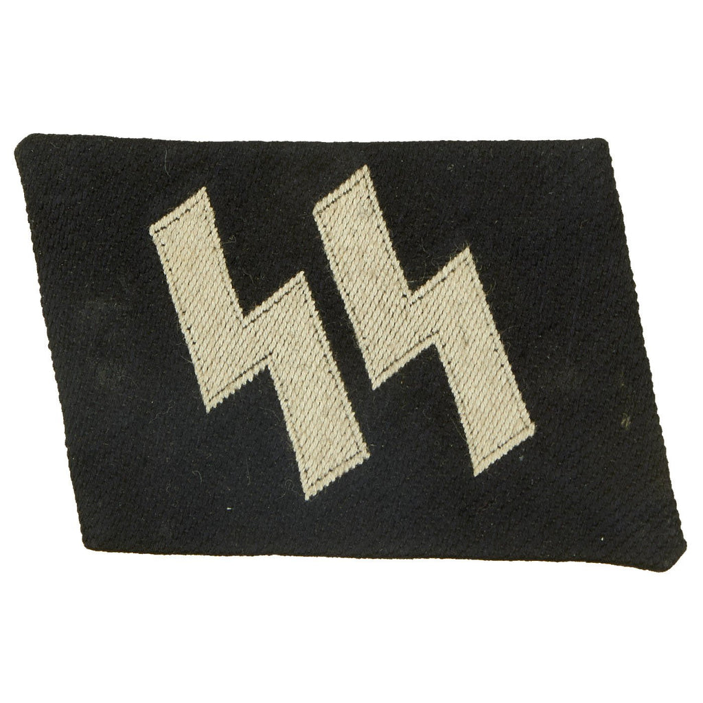 Original German WWII Unissued SS Double Sig Rune Collar Tab - Schutzstaffel Original Items