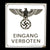 Original German WWII NSDAP "Entrance Forbidden" Emailleschild Enameled Warning Sign - 11 1/2" x 12 1/2" Original Items