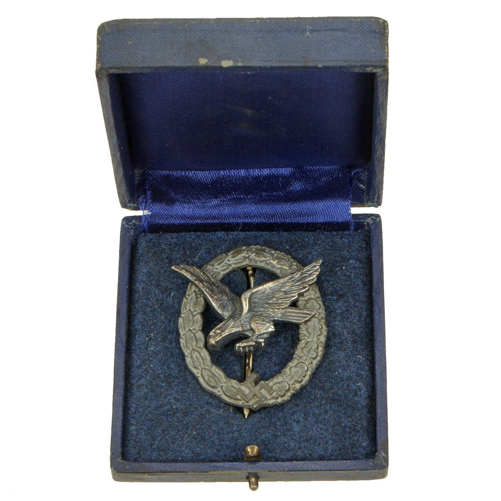 Original German WWII Cased Luftwaffe Air Gunner and Flight Engineer Badge by F. W. Assmann & Söhne Original Items