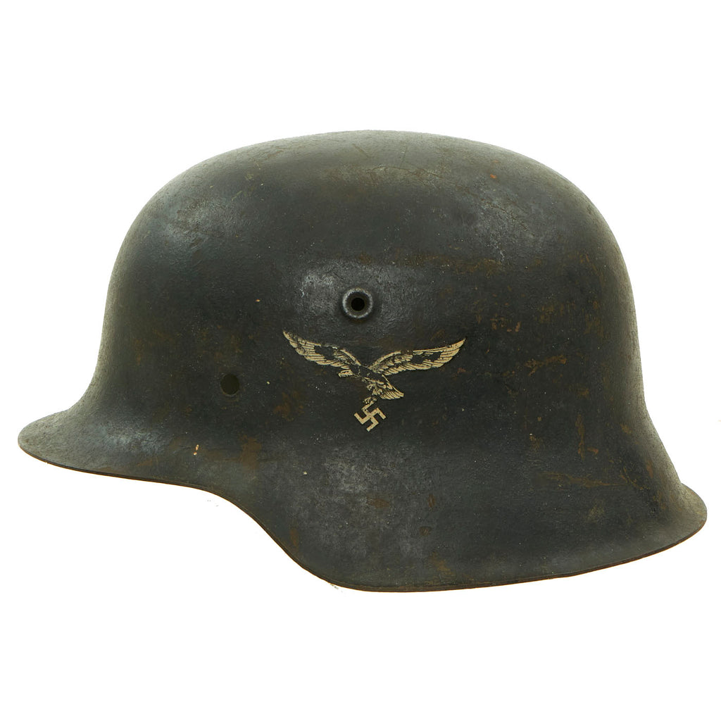 Original German WWII M42 Single Decal Luftwaffe Helmet Shell Marked ckl 64 Original Items