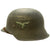 Original German WWII M42 Single Decal Luftwaffe Helmet with Post War Paint Removed - NS64 Original Items