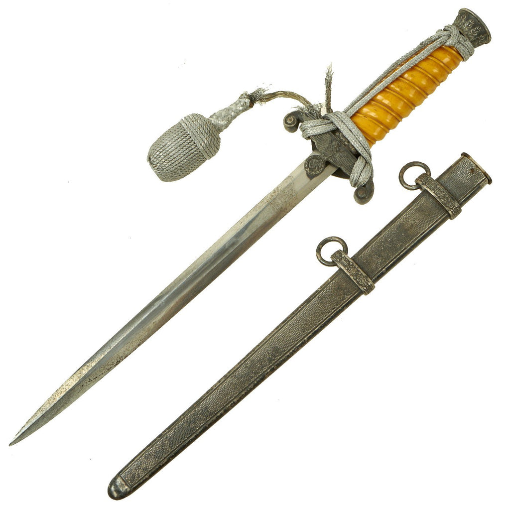 Original WWII German Army Heer Officer Dagger by Ernst Pack & Söhne with Scabbard & Portepee Original Items
